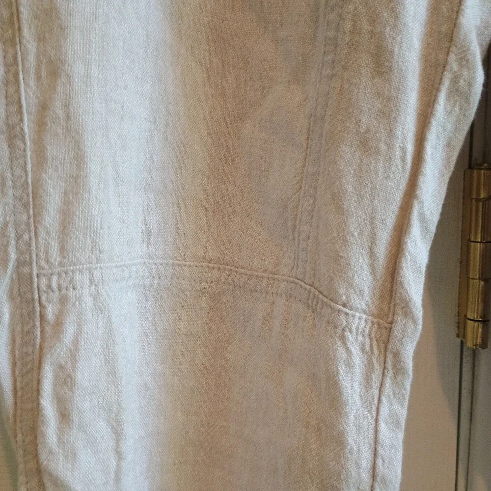 Gap XL Linen Viscose Blend Drawstring Pants Beige Tan Casual Relaxed Fit Cropped